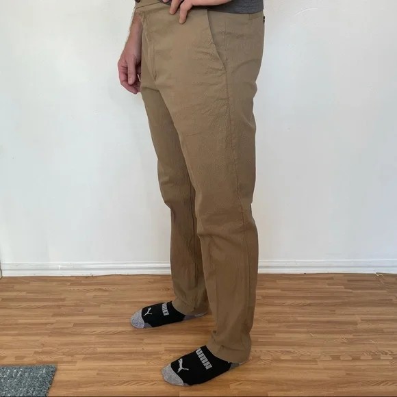 Banana Republic Slim Fit Mid Rise Drawstring Pants Khaki Texture Button … - Picture 9 of 13